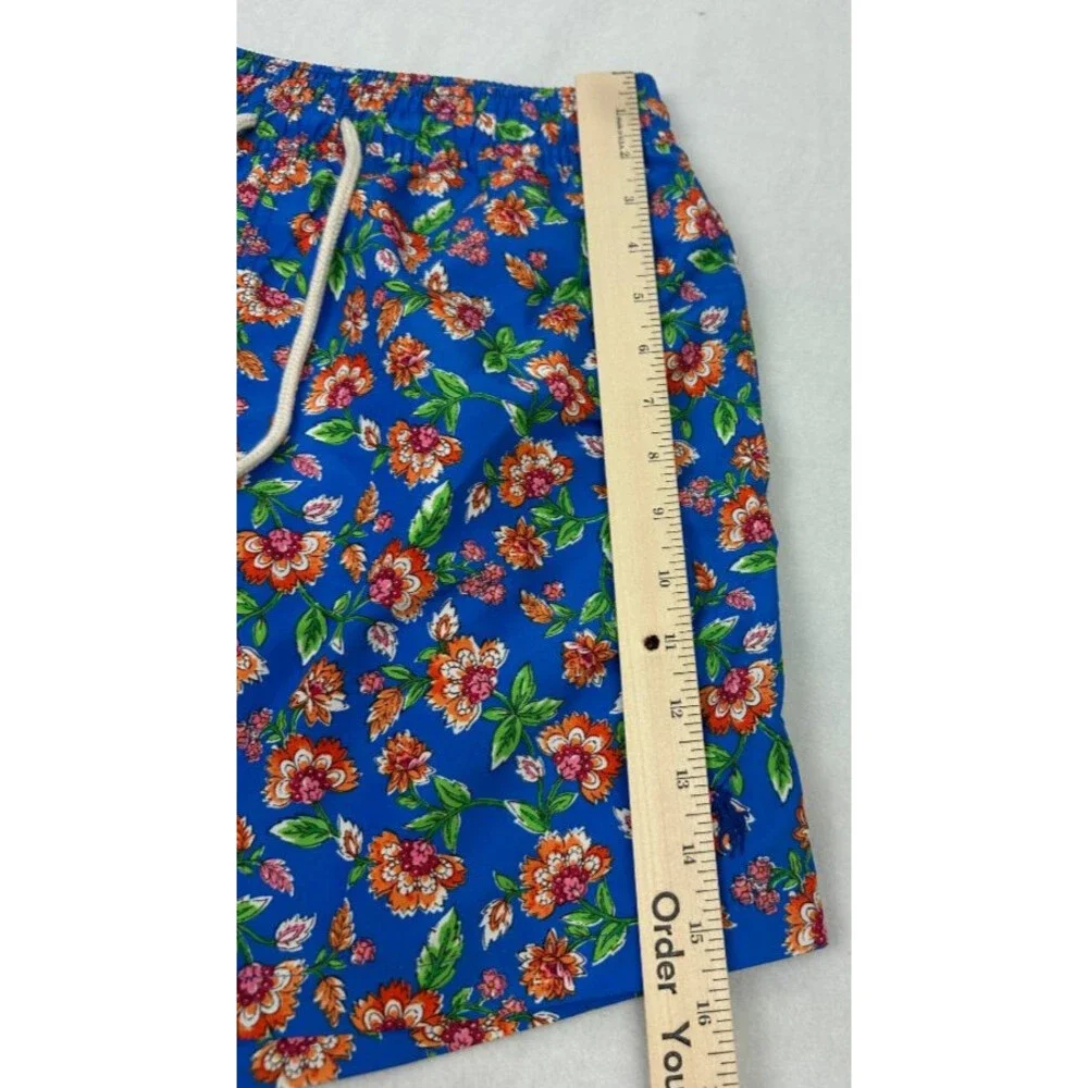 Polo Ralph Lauren Swim Trunks Mens Small Blue Floral Mesh Lined Drawstring NWT